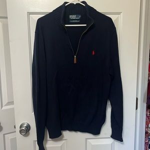 Men’s Navy Quarter Zip Sweater | Polo by Ralph Lauren